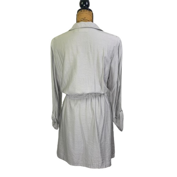 CHICO'S Light Gray Long Sleeve Blouson Shirt Dress‎ - Picture 12 of 15